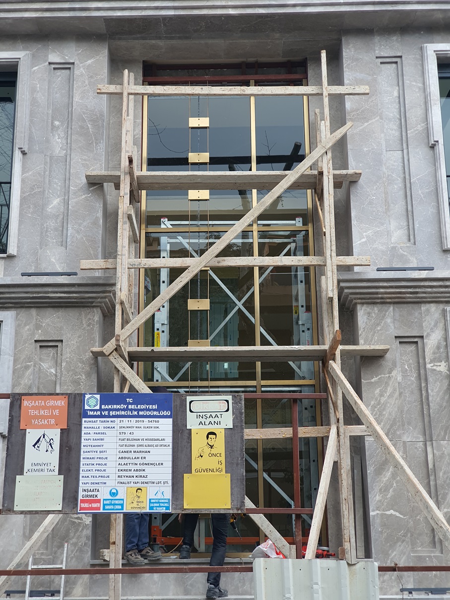 installation of Titanium Coating Curtain Wall by Metrum Project